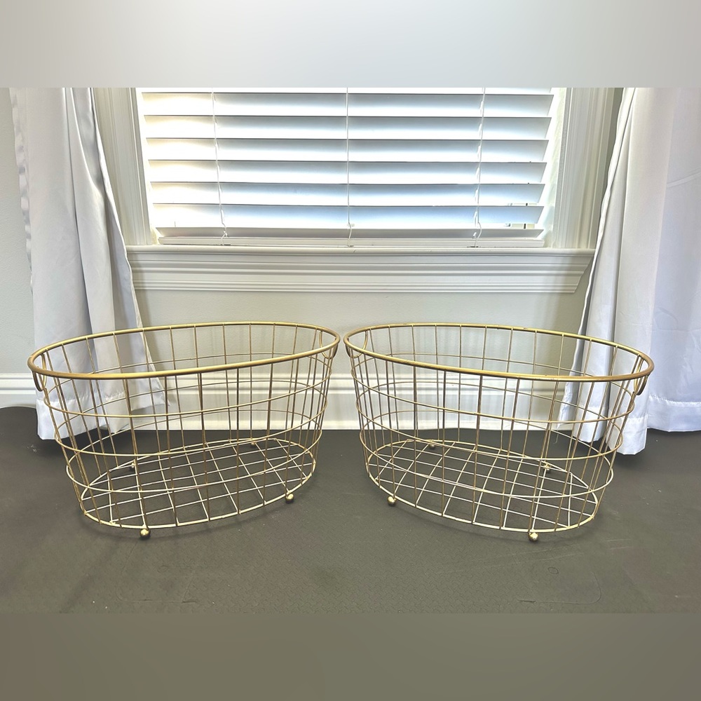 Gold Oval Wire Baskets